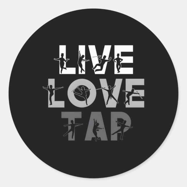 Stechend Tanz Live Liebe Stich Tanz Runder Aufkleber (Vorderseite)