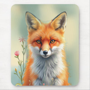 Stechende Augen eines schlauen roten Fuchses Mousepad