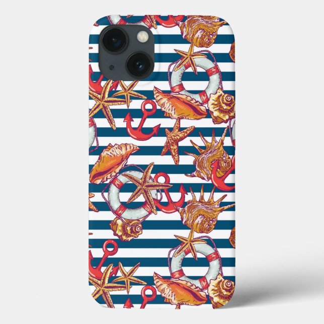 Stechfisch- und Streifenmuster Case-Mate iPhone Hülle (Rückseite)