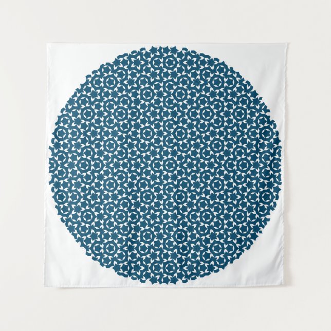 Stechmücken Muster Weiß Blau Mg0.5 Tapestyle Wandteppich (Vorderseite)