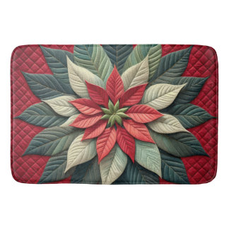 Stechmuster Poinsettia Rot Badematte