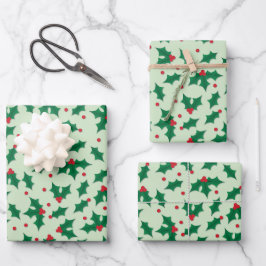 Stechpalme Geschenkpapier Set