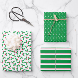 Stechpalme Geschenkpapier Set