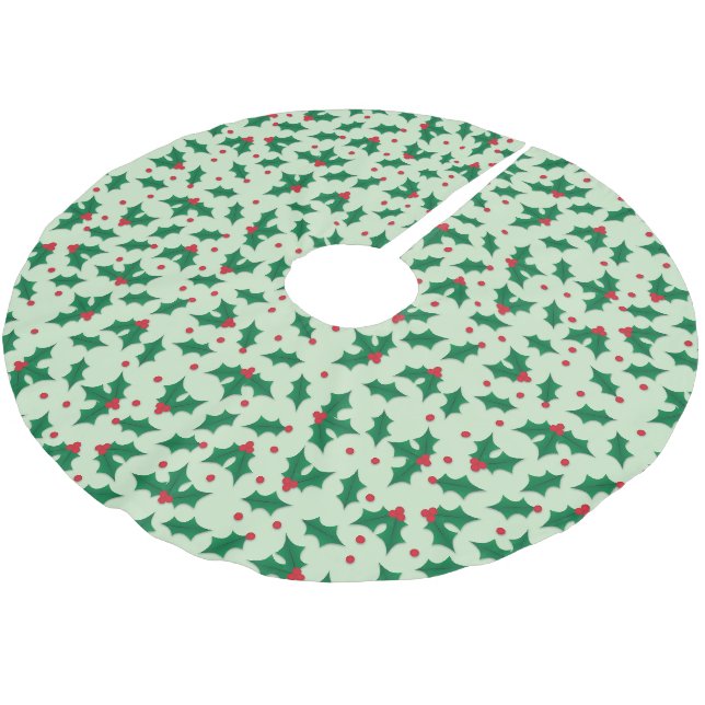 Stechpalme Polyester Weihnachtsbaumdecke (Schrägansicht)