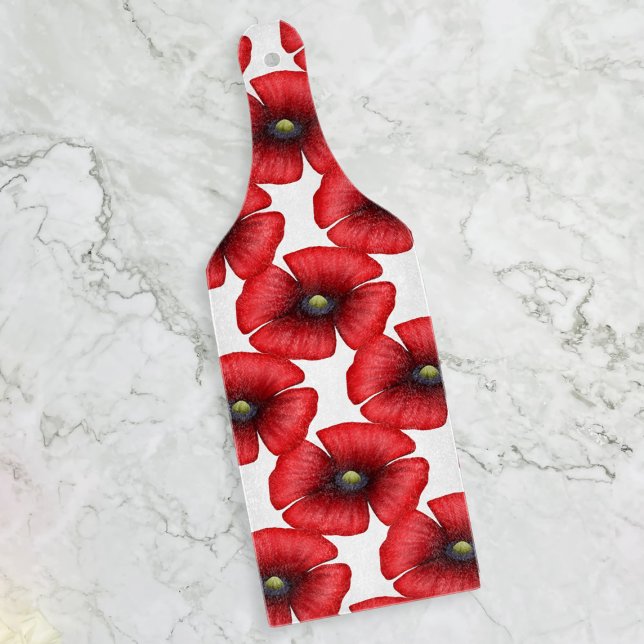 Stechpalme Schneidebrett (Pop a pop of color in your kitchen with this poppy pattern paddle. Makes a lovely gift)