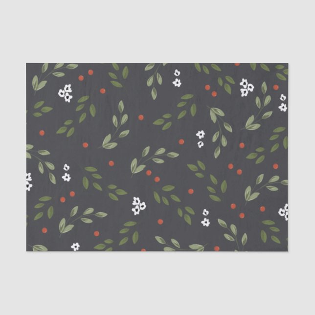 Stechpalme und Beeren-Seidenpapier Seidenpapier (Vorderseite)