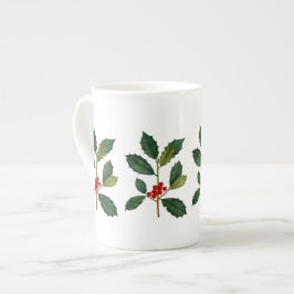 Stechpalmen-Beeren-Knochen-China-Tee-Tasse Prozellantasse