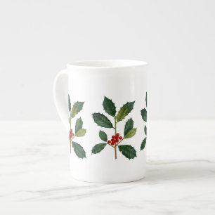 Stechpalmen-Beeren-Knochen-China-Tee-Tasse Prozellantasse