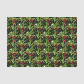 Stechpalmen-Beeren-WeihnachtsPackpapier Seidenpapier
