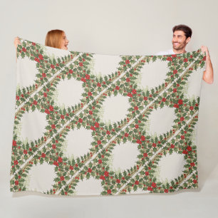 Stechpalmen-Dekoratives Weihnachten-Fest Fleecedecke