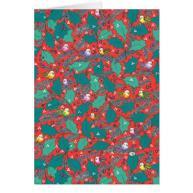 "Stechpalmen-" kundenspezifische Weihnachtskarte (Vorne)