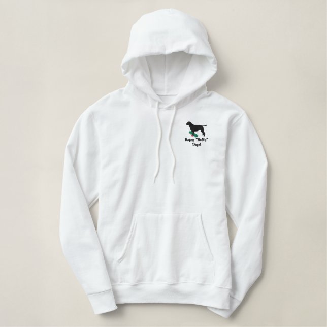 Stechpalmen-Labrador-Retriever-gesticktes Shirt (Design vorne)