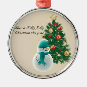 Stechpalmen-lustiges Weihnachten Silbernes Ornament