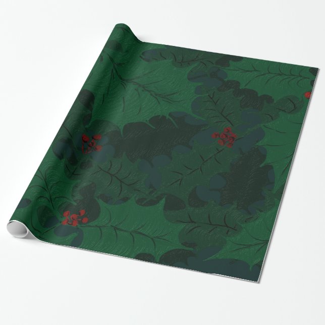 Stechpalmen-Packpapier Geschenkpapier (Ungerollt)