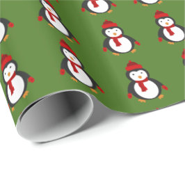 Stechpalmen-Pinguin-Packpapier-glattes Weihnachten Geschenkpapier