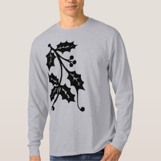 Stechpalmen-Silhouette - langes die Hülsen-Shirt T-Shirt