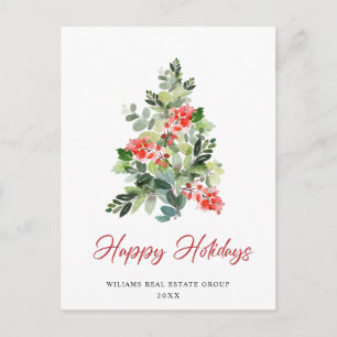Stechpalmen-Weihnachtsbaum Firmen-Grußkarte Feiert Postkarte