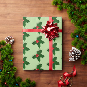 Stechpalmenbaum-Beeren-Muster Weihnachten Geschenkpapier