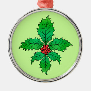 Stechpalmenblatt Lilie Ornament Aus Metall