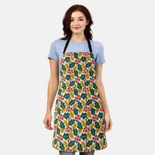 Stechpalmenblätter Retro-Moderne Großdruck  Schürze