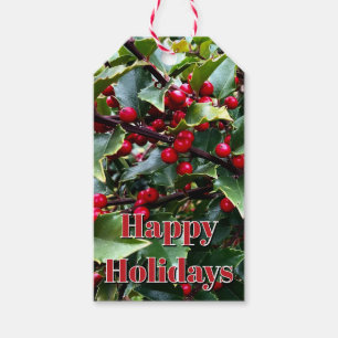 Stechpalmenblätter und -beeren geschenkanhänger