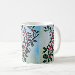 Stechpalmenzweig im Winterschnee von Alfred Fox Kaffeetasse