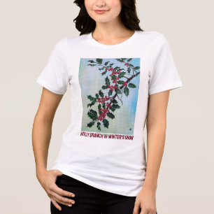 Stechpalmenzweig im Winterschnee von Alfred Fox Tri-Blend Shirt