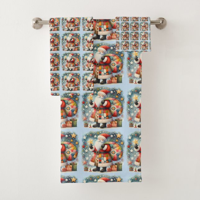 Stechwork Weihnachten mit Weihnachtsstern Badhandtuch Set (Insitu)