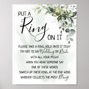 Steck einen Ring dran Eukalyptus Grünzeug Hochzeit Poster