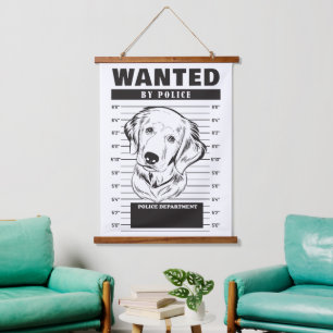 Steckbrief Golden Retriever Wandteppich Mit Holzrahmen