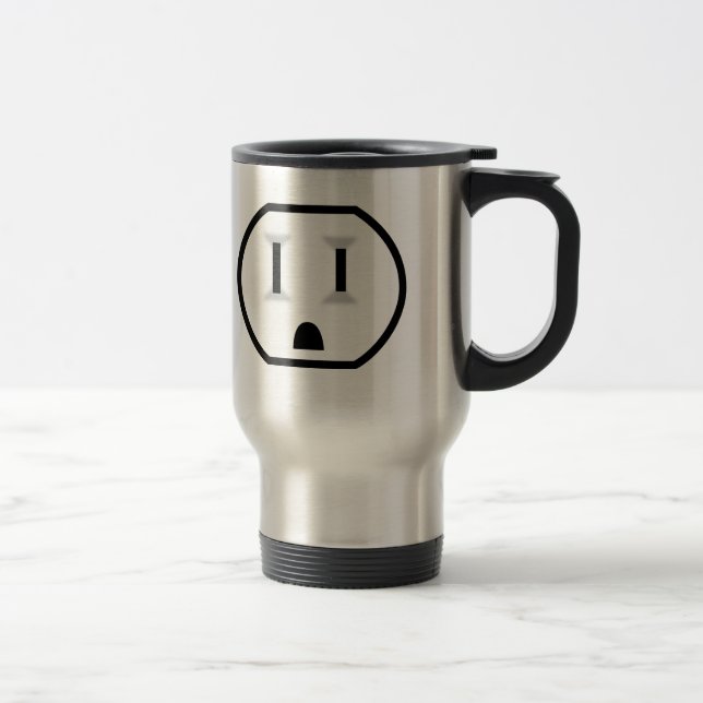 Steckdose (ich laufe nicht vom Kaffee?!) weg Reisebecher (Rechts)
