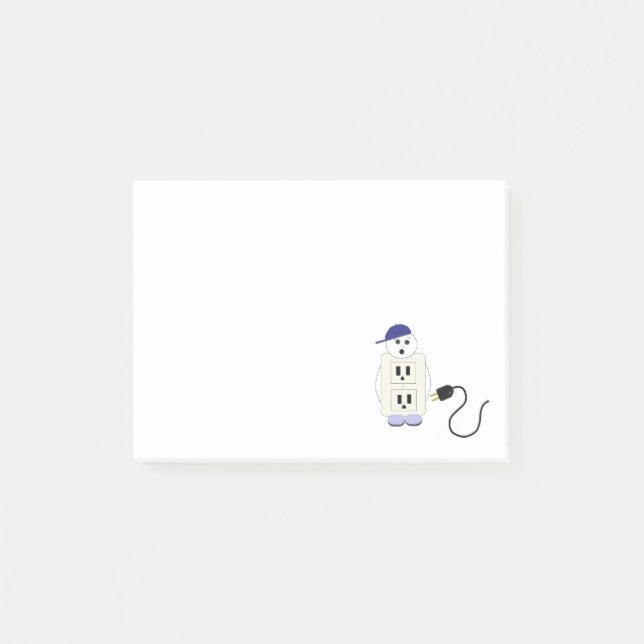 Steckdose und Kabel Post-it Klebezettel (Vorderseite)