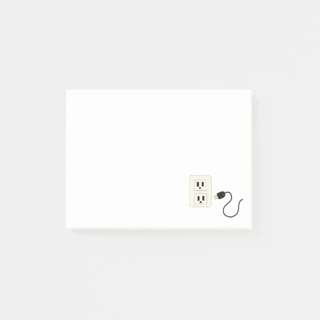 Steckdose und Kabel Post-it Klebezettel (Vorderseite)
