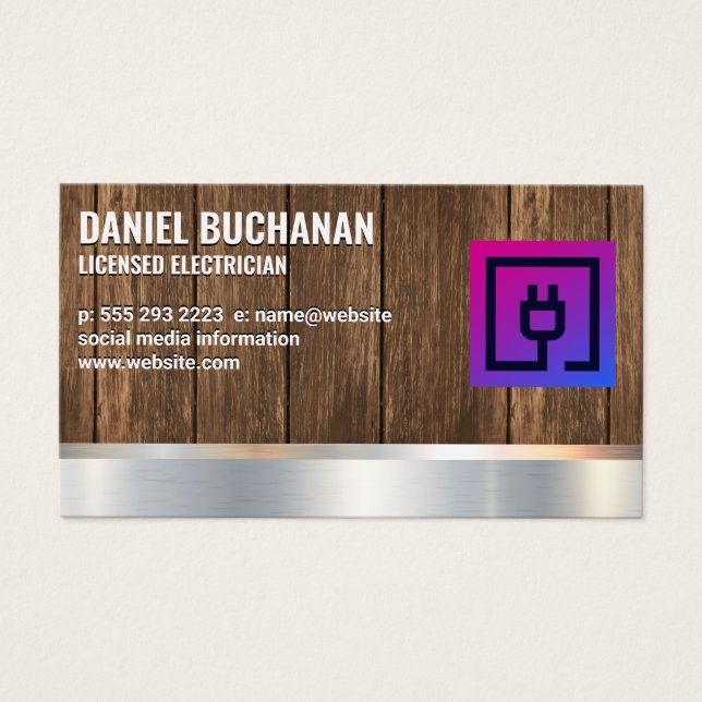 Stecker | Elektrischer | Holzmetall (Vorderseite)