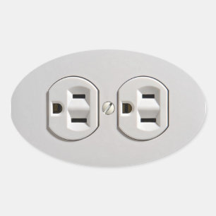 Stecker für das elektrische Auslass Ovaler Aufkleber