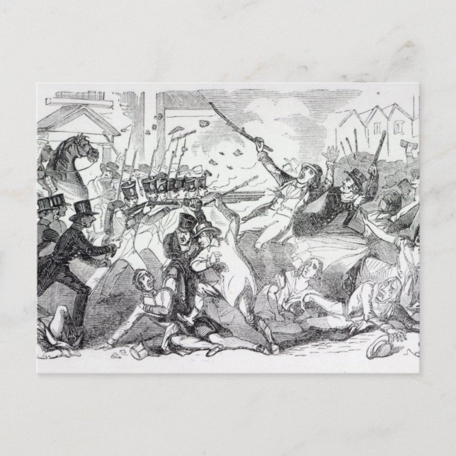 Stecker-Plot-Riot in Preston Postkarte (Vorderseite)