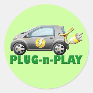 STECKER U. SPIEL-ELEKTRISCHES AUTO RUNDER AUFKLEBER