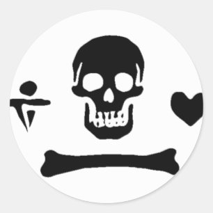Stede Bonnet echte Piratenflagge Runder Aufkleber