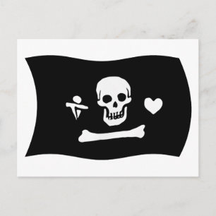 Stede Bonnet Flag Postcard Postkarte