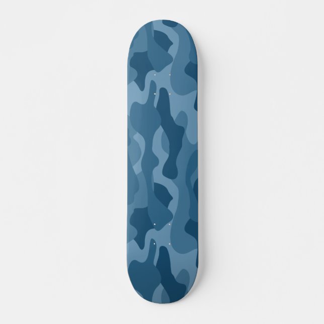 Steel Blue Monocolor Camouflage Skateboard (Vorne)