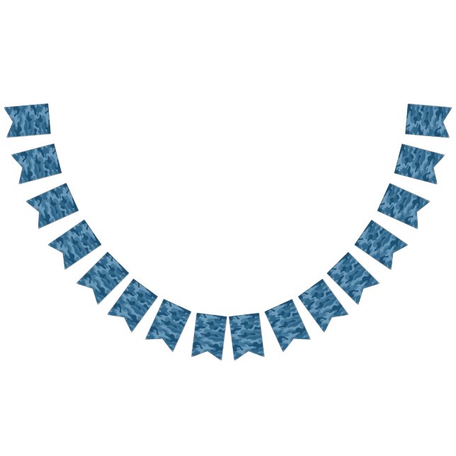 Steel Blue Monocolor Camouflage Wimpelkette (Alle)