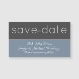 Steel Blue Save the Date Magnetic Wedding Magnetkarte