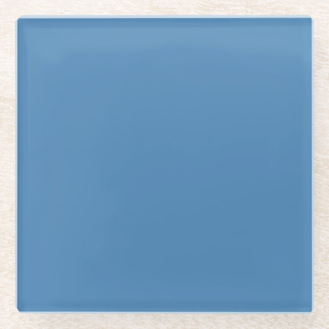 Steel Blue Square Glass Untersetzer (Vorderseite)