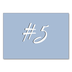 Steel Blue Table Placecards Tischnummer