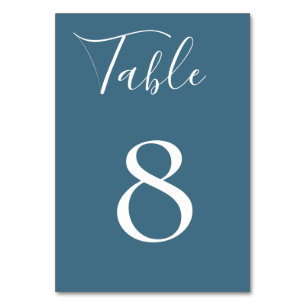 Steel Blue Tischnummer Card