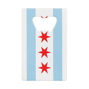Steel Bottle Opener avec le drapeau de Chicago, US