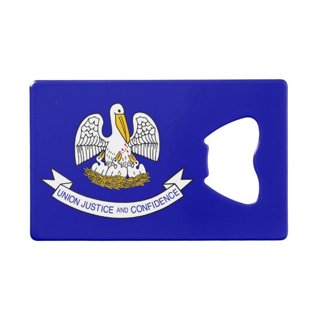 Steel Bottle Opener avec le drapeau de la Louisian (Devant (Horizontal))