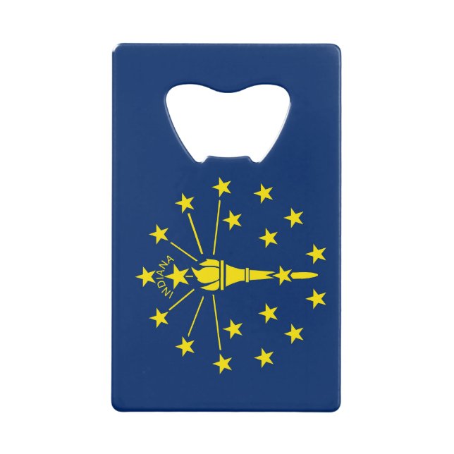 Steel Bottle Opener avec le drapeau de l'Indiana,  (Devant)