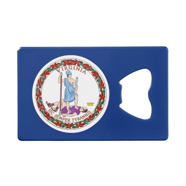 Steel Bottle Opener avec le drapeau de Virginie, U (Devant (Horizontal))