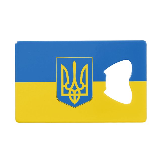 Steel Bottle Opener mit der Flagge der Ukraine Geldbeutel Flaschenöffner (Vorderseite (Horizontal))